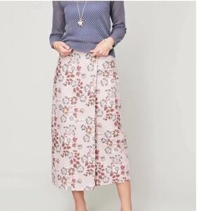 Spartina 449 Sloane Bi-Stretch Skirt Parade Floral Vine Mauve Midi Skirt Sz‎ 6